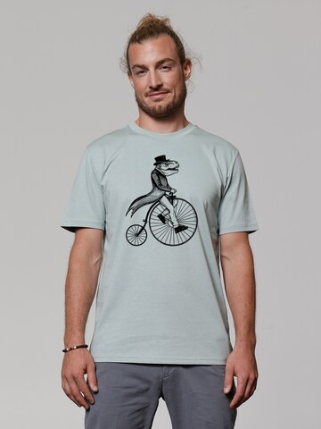 T-Shirt 'T-Rex Auf Fahrrad' Watapparel en vert : devant