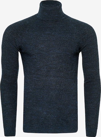 Rusty Neal Pullover mit stilvollem Rollkragen in Blau: predná strana