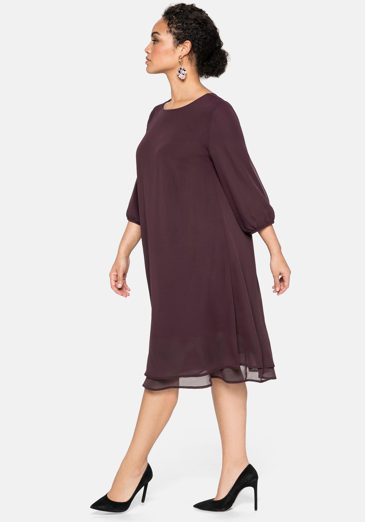 rQVBL Plus size SHEEGO Sukienka w kolorze Burgundm 