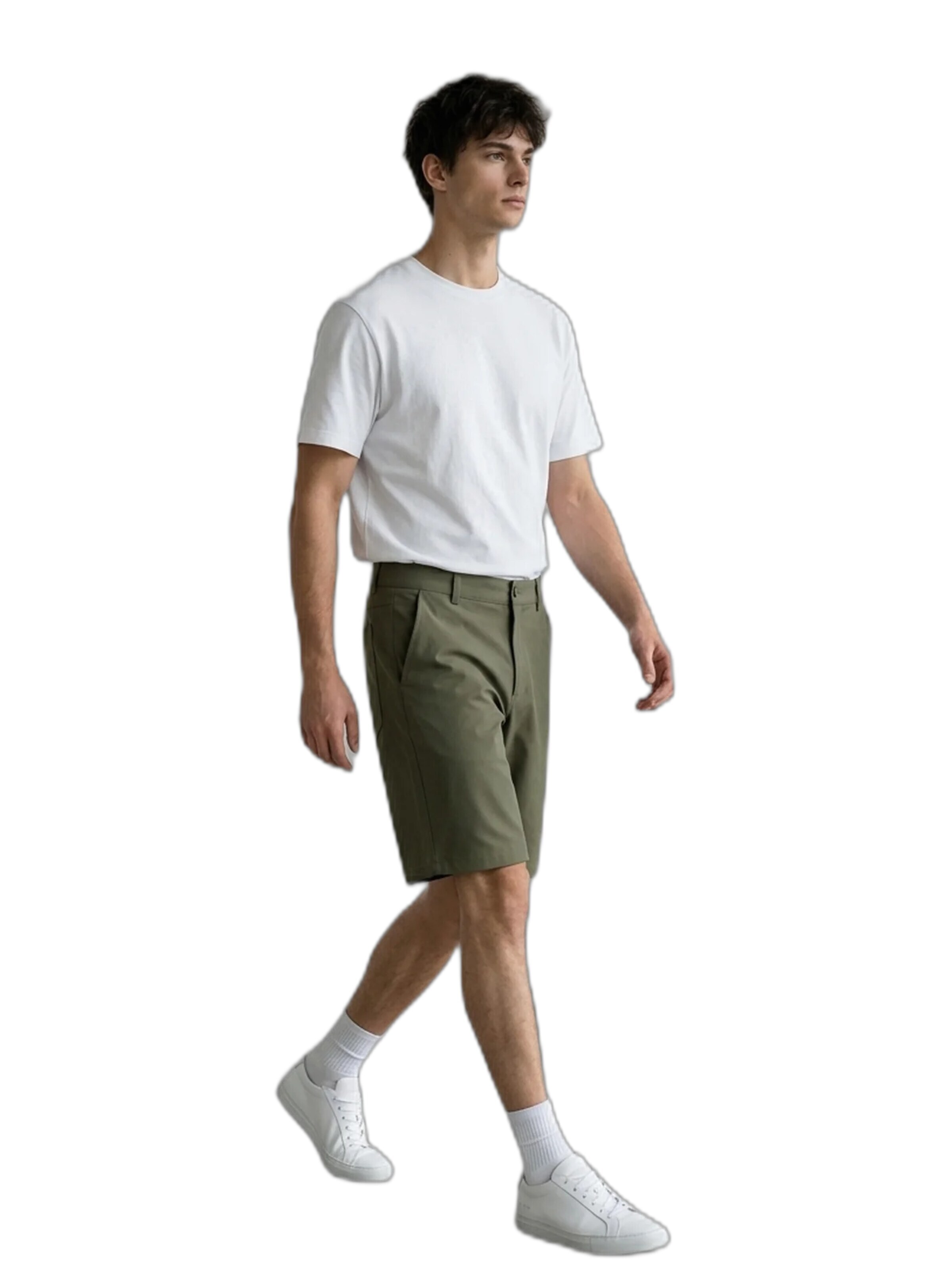 Kanten Regular Broek 'Short Shoto' in Groen: voorkant