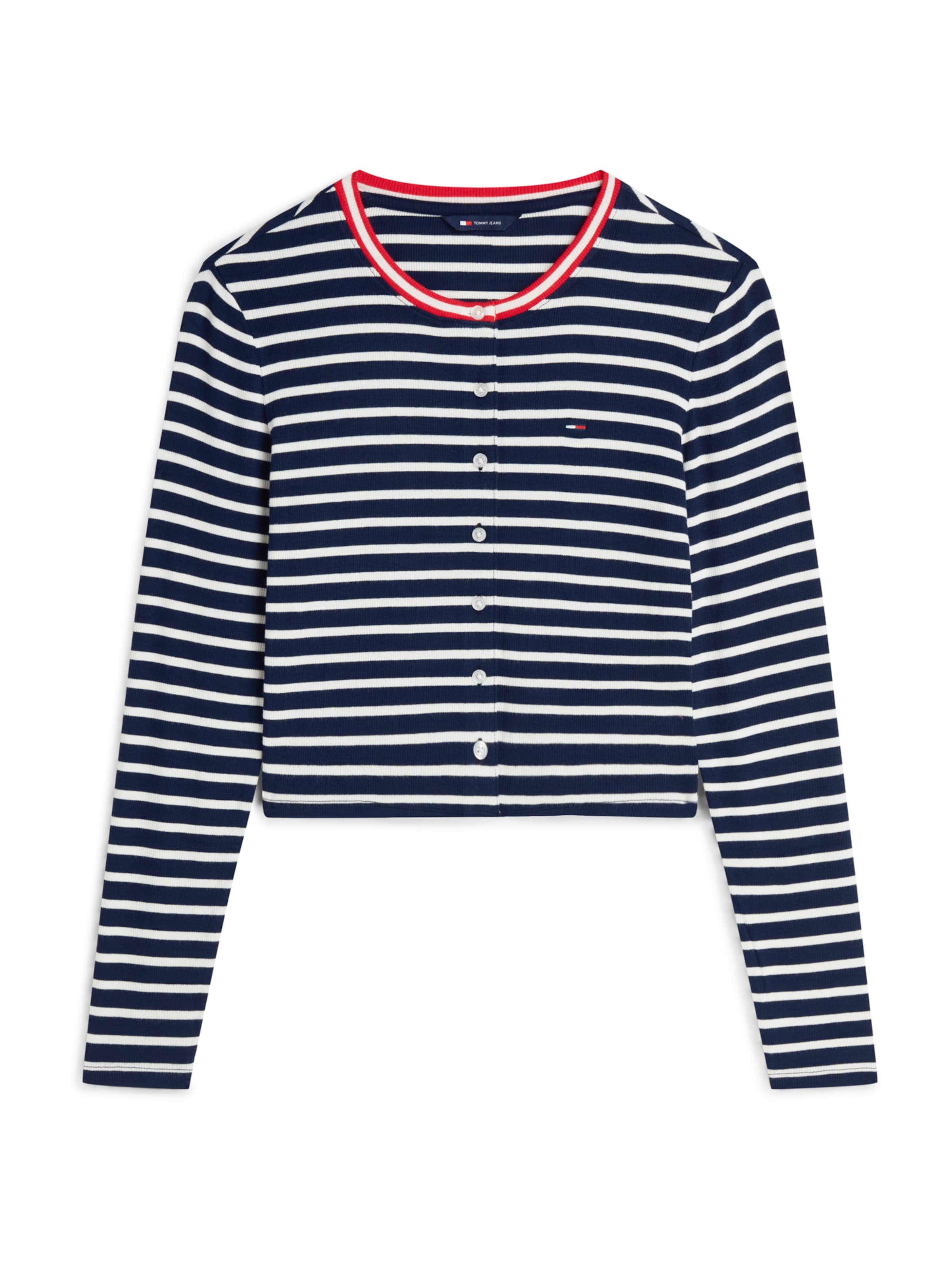 Tommy Jeans Knit Cardigan in Navy / Red / White, Item view