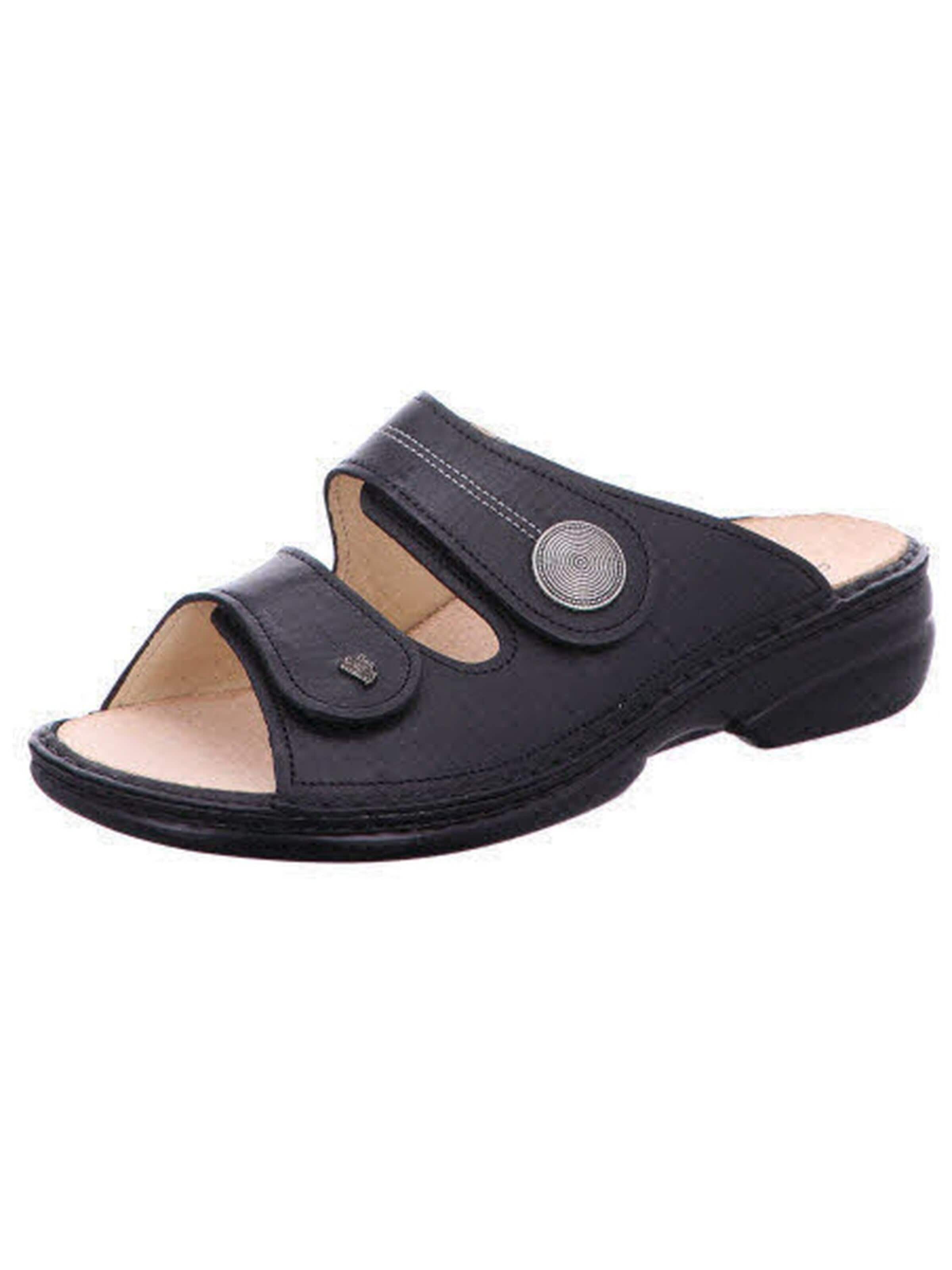 Finn Comfort Pantolette 'Pantolette Damen 02550 014099 Echtleder in schwarz'‌‌‌‌‌‌‌‌‌‌ in Schwarz: Vorderseite