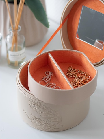 Friedrich23 Sieraden-bewaring 'BOHO Schmuckkästchen rund' in Beige