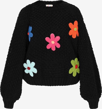 IZIAŠiroki pulover - crna boja: prednji dio