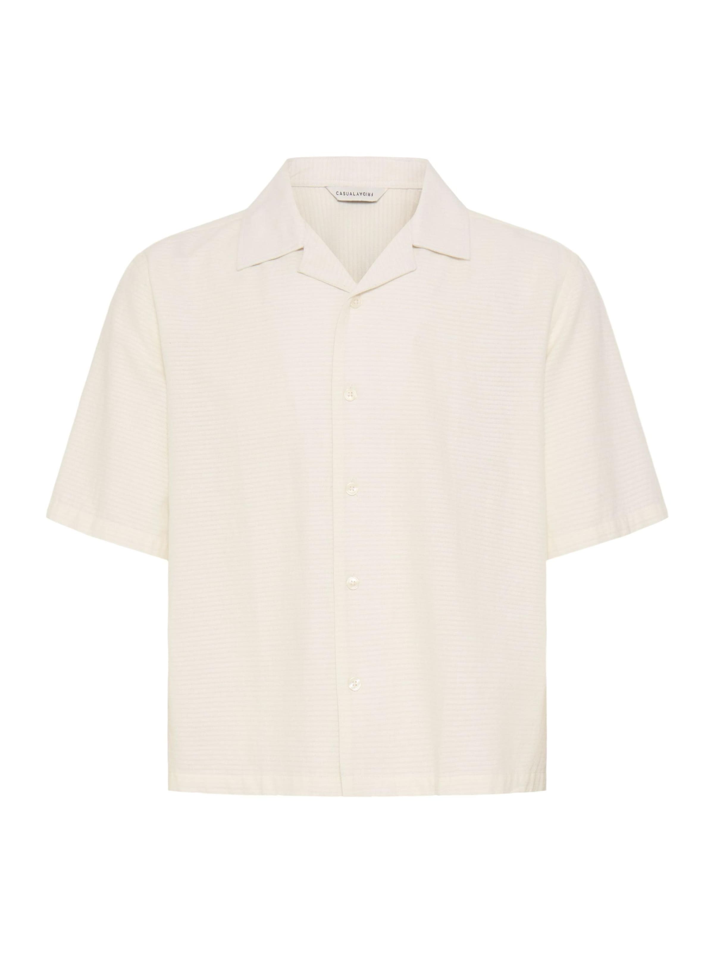 Casual Friday Comfort fit Overhemd in Beige: voorkant