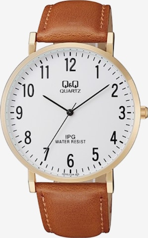 Montre à affichage analogique 'Klassisch' Q&Q en marron : devant
