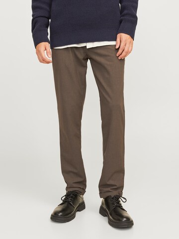 JACK & JONES Slim fit Chino trousers 'JPSTMarco JJConnor' in Brown: front