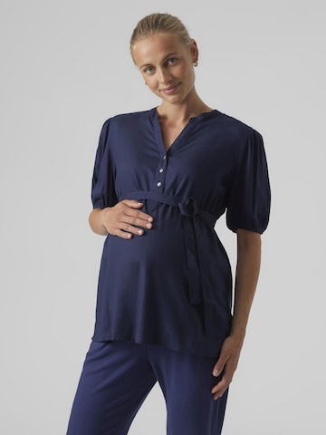 MAMALICIOUS Blouse 'Mercy Lia' in Blue: front