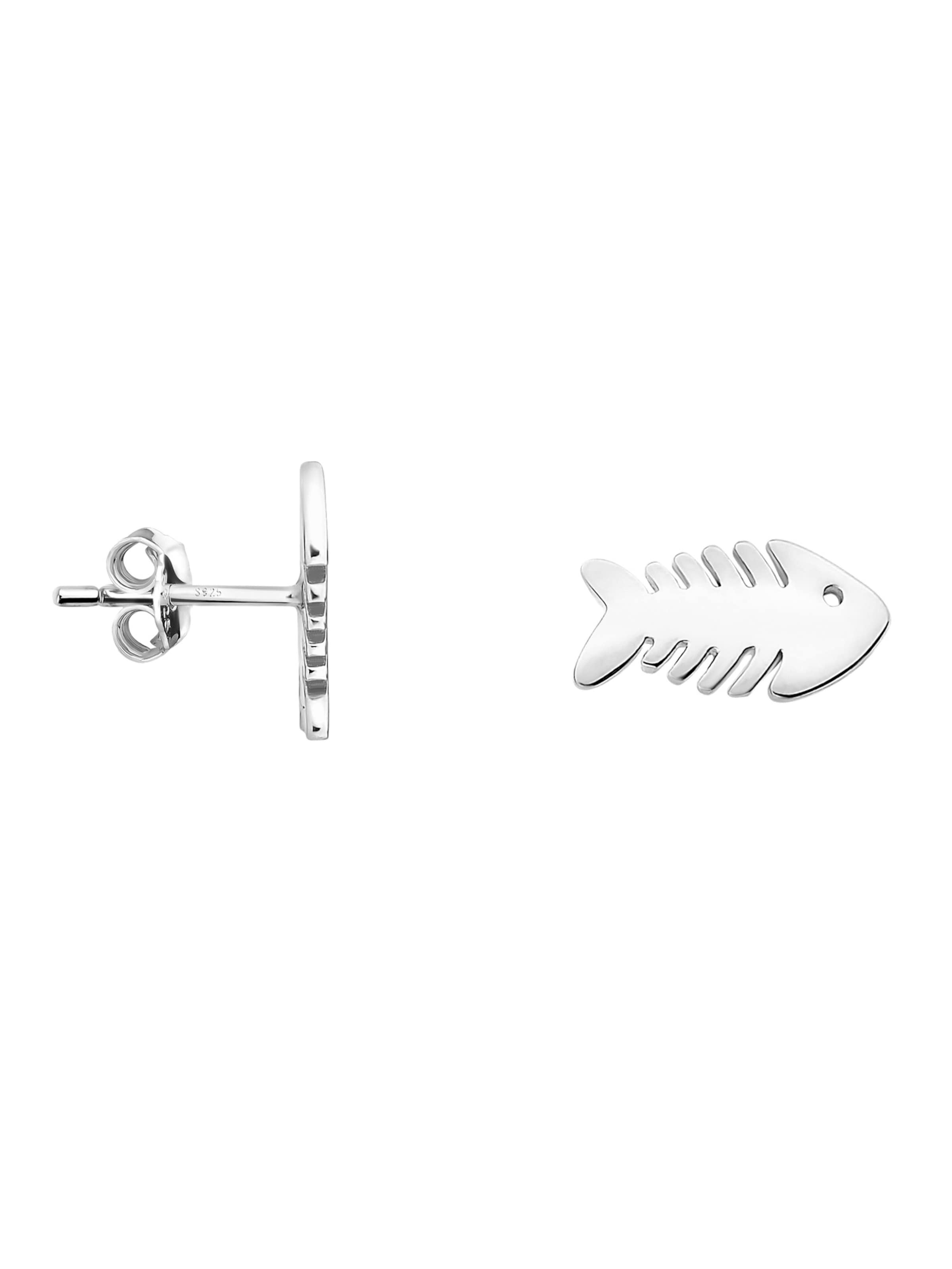 Sofia Milani Ohrringe 'Fish'‌‌ in Silber: Vorderseite