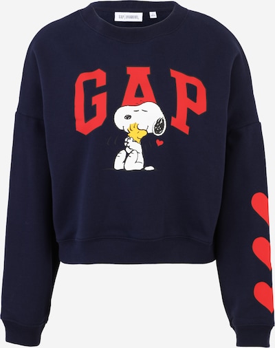 Gap Tall Sweater majica u tamno plava / žuta / crvena / bijela, Pregled proizvoda
