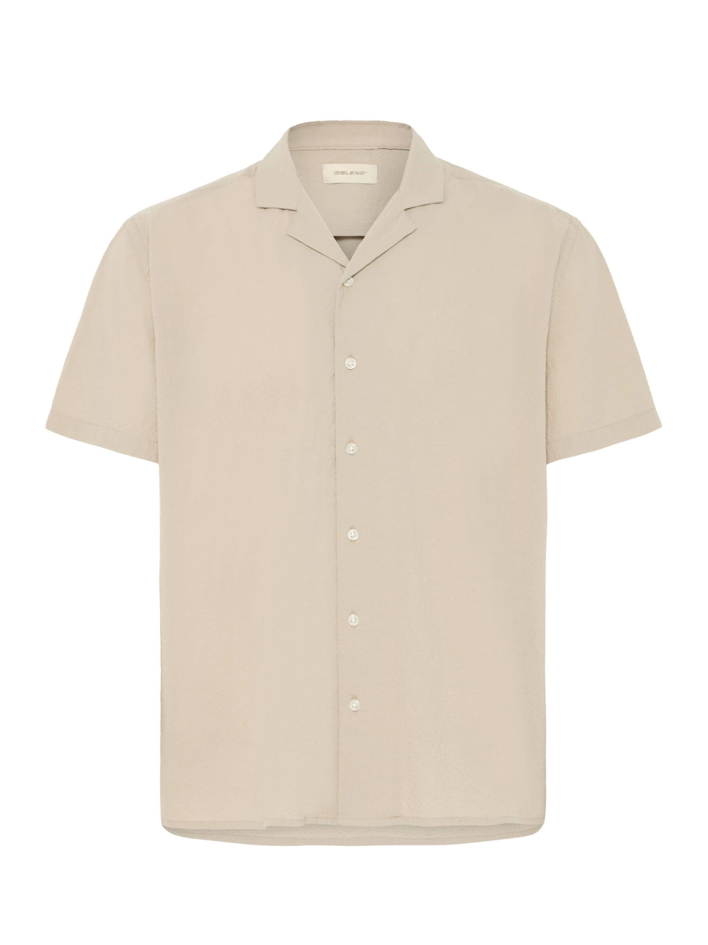 BLEND Comfort fit Button Up Shirt ' BHAvan ' in Beige: front