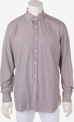Boggi Milano Button Up Shirt in XXL in Brown: front