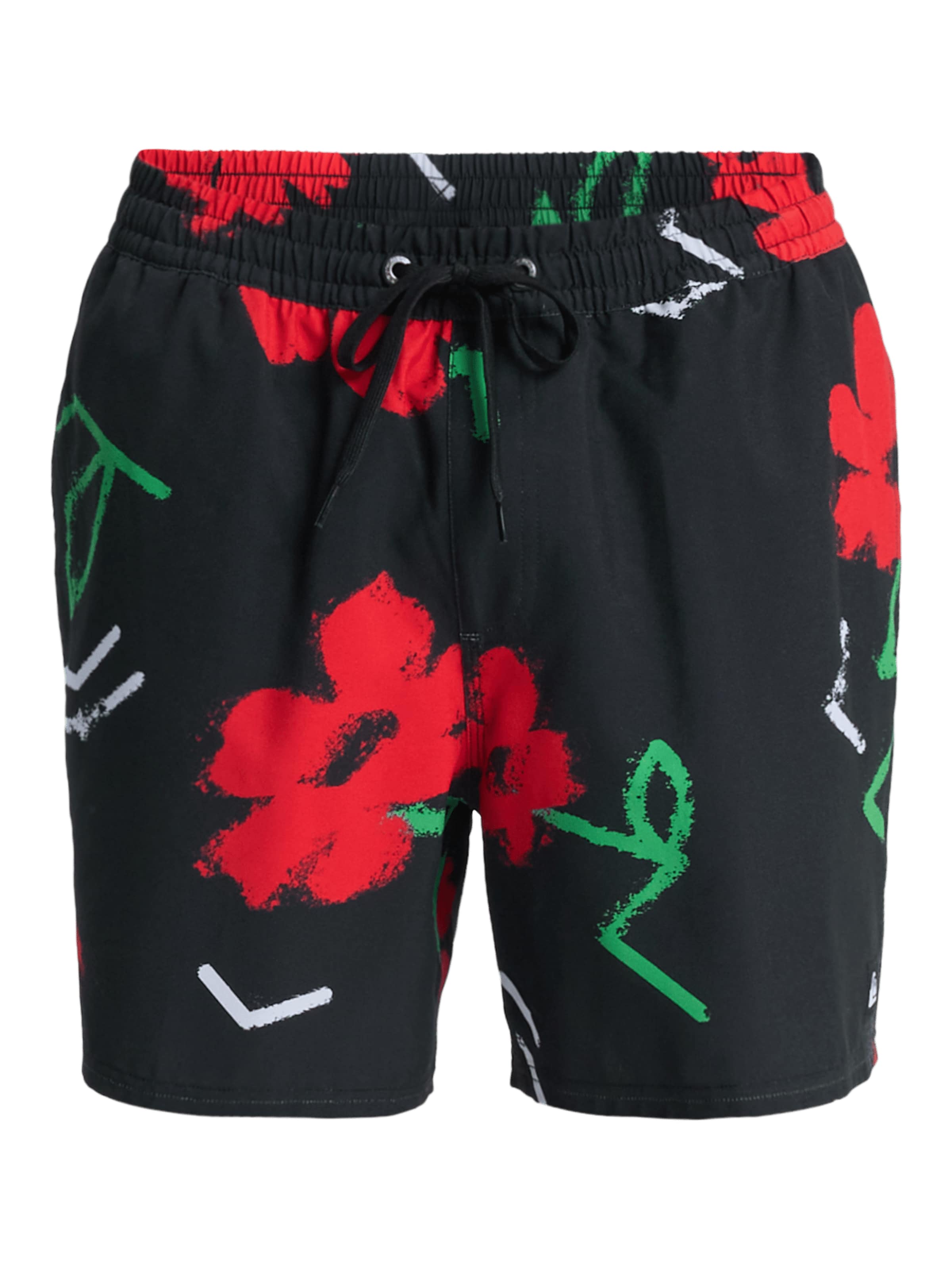 QUIKSILVER Badeshorts 'Stretch Printed Volley 16' in Schwarz: Vorderseite