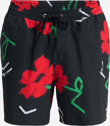 QUIKSILVER Badeshorts 'Stretch Printed Volley 16' in Schwarz: Vorderseite