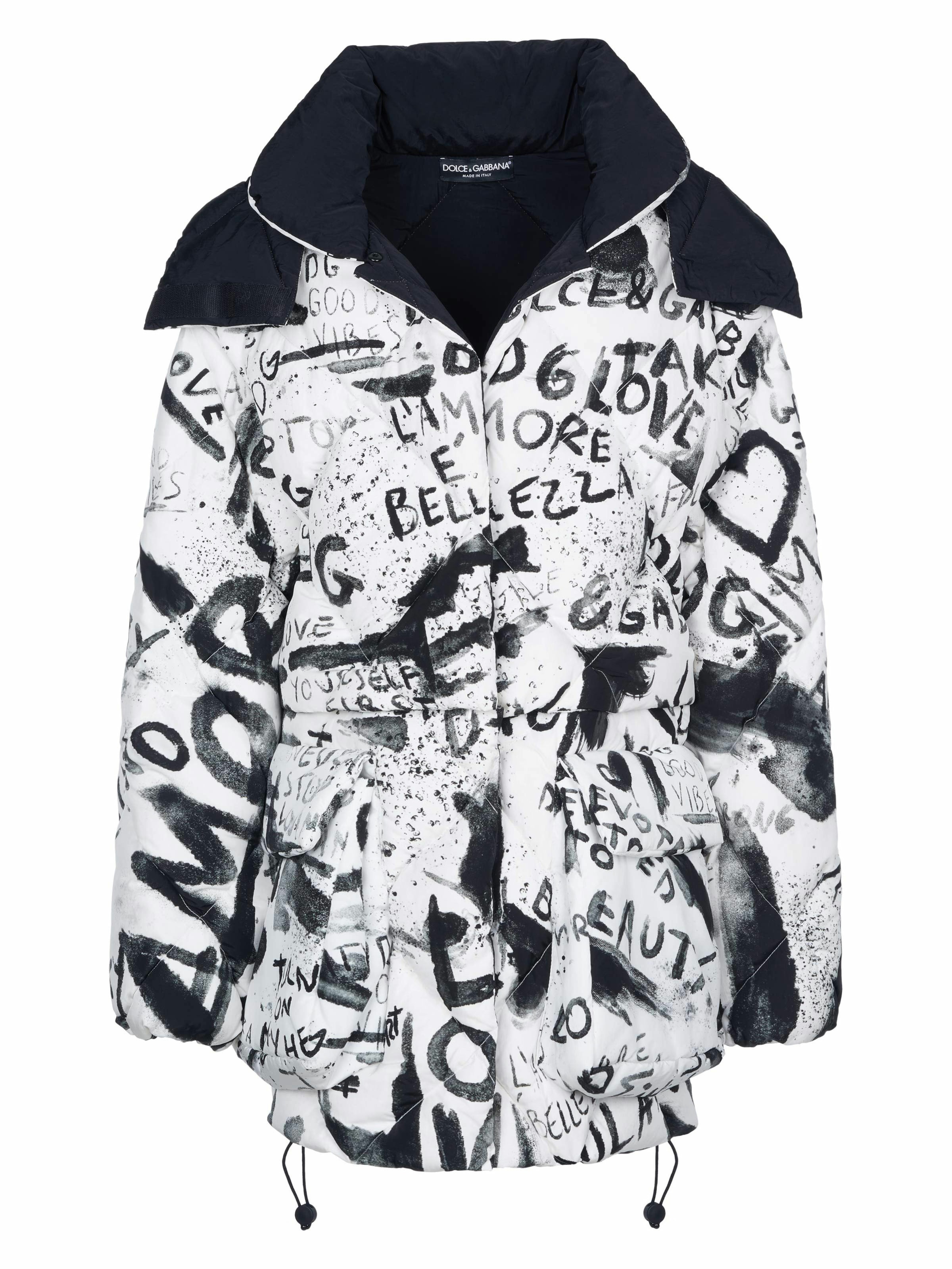 DOLCE & GABBANA Winter jacket in XS in Black / White, Item view