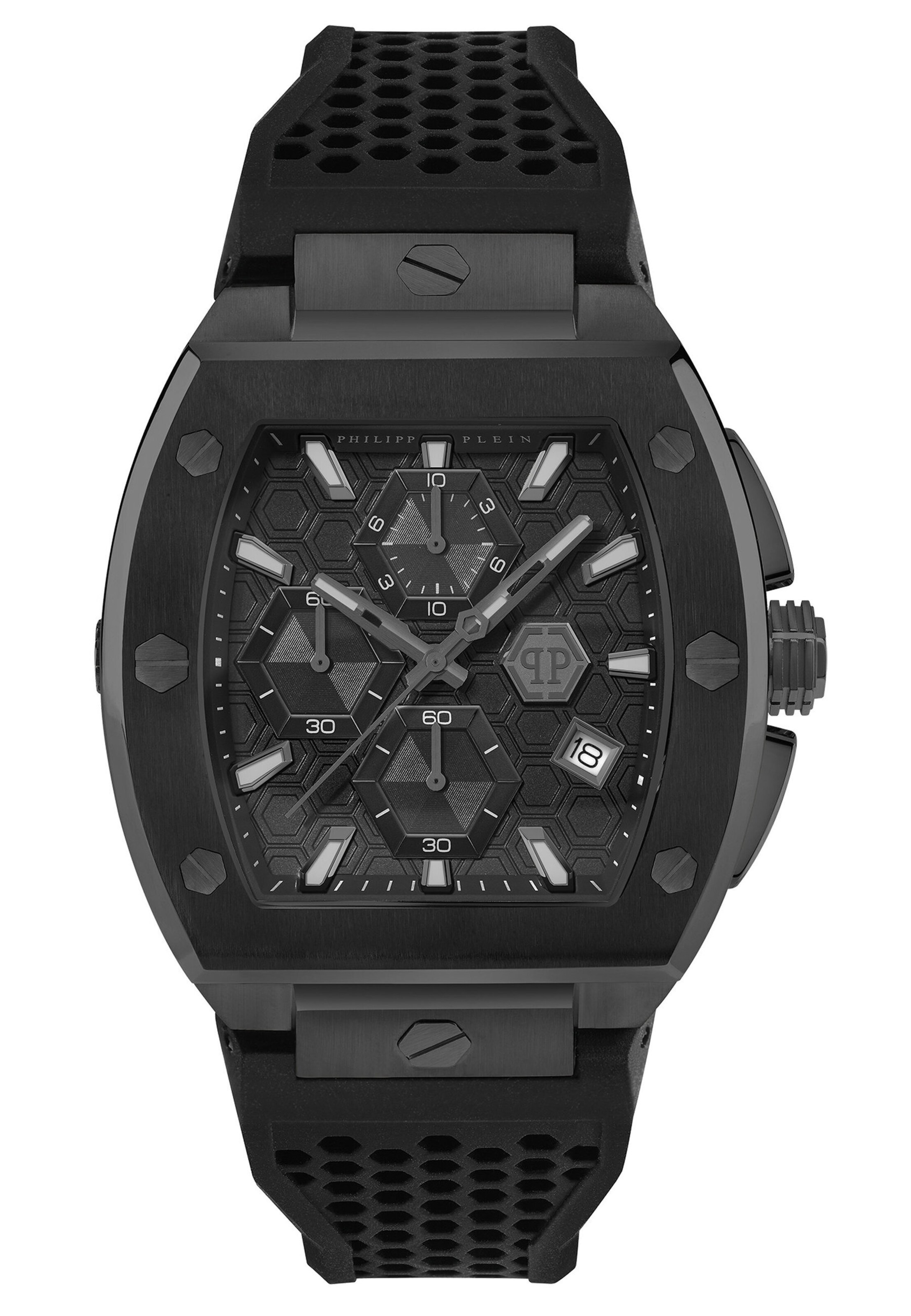 Philipp Plein Watches Analoog horloge ' HEXAGON PHANTOM ' in Grijs: voorkant