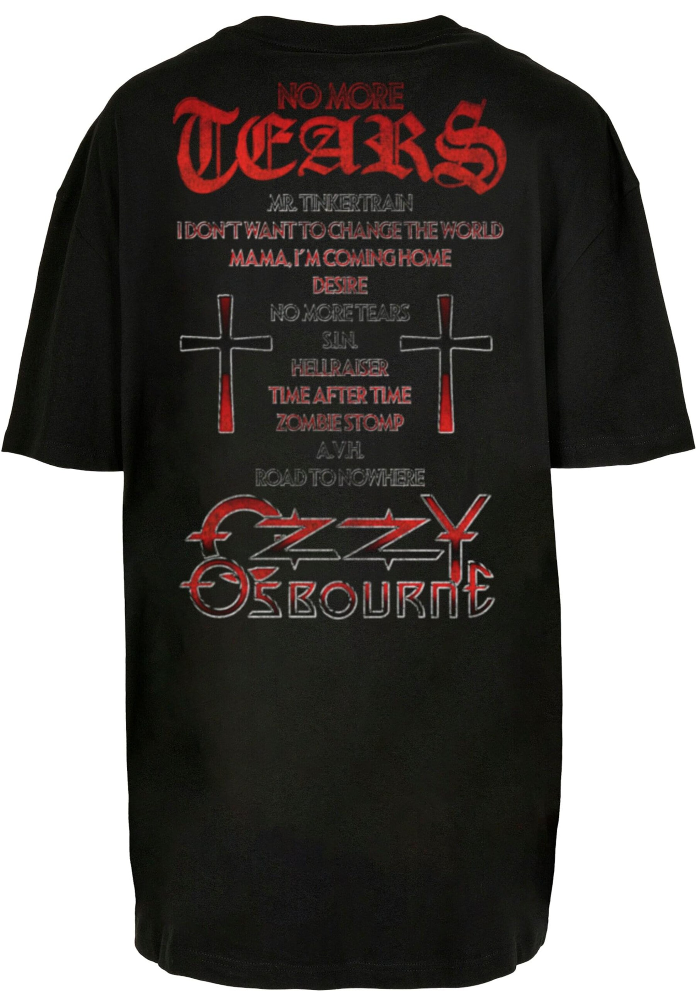 Merchcode Oversized tričko 'Ozzy Osbourne - No More Tears' – černá