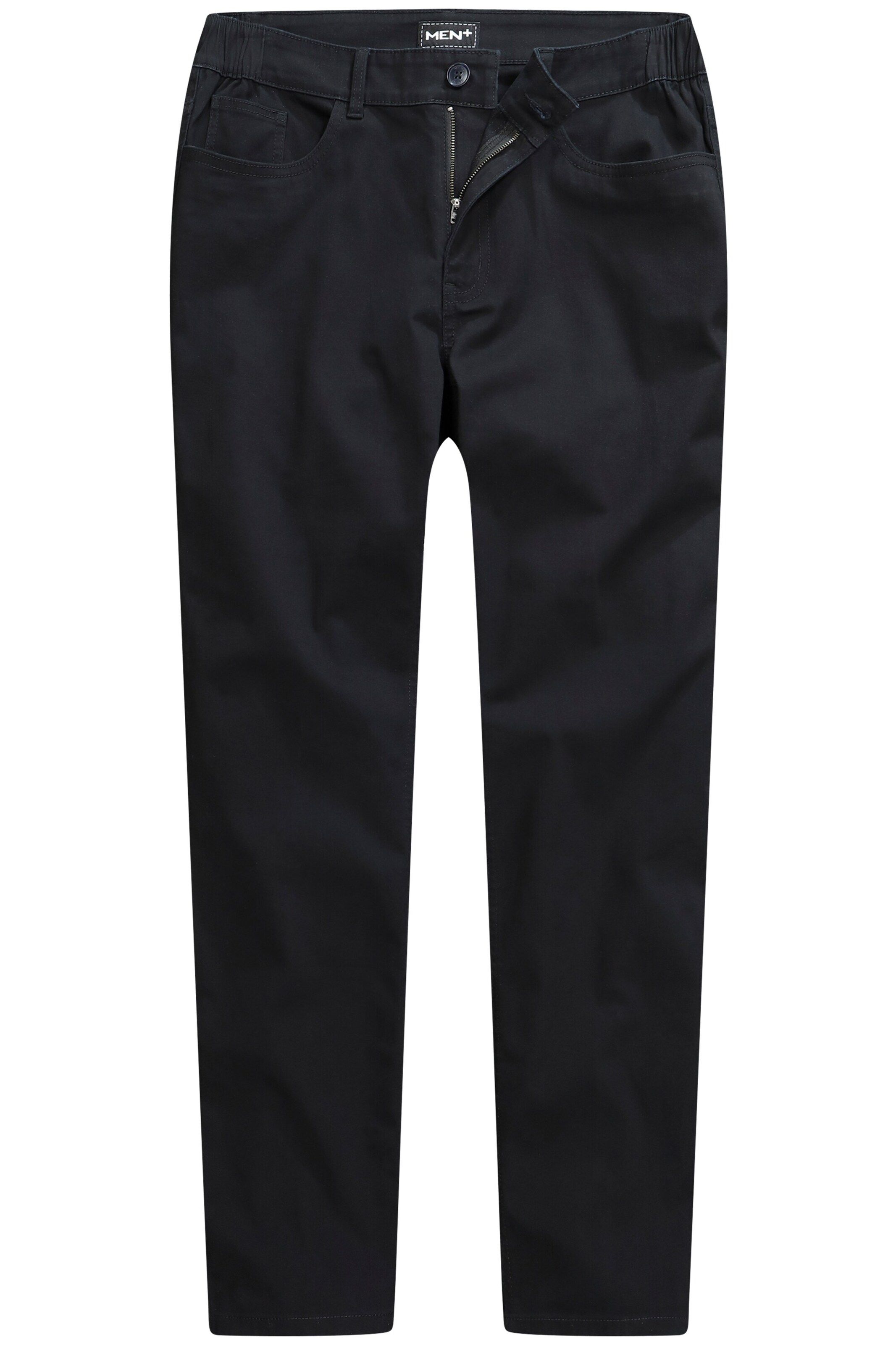Men Plus Trousers in Black: front