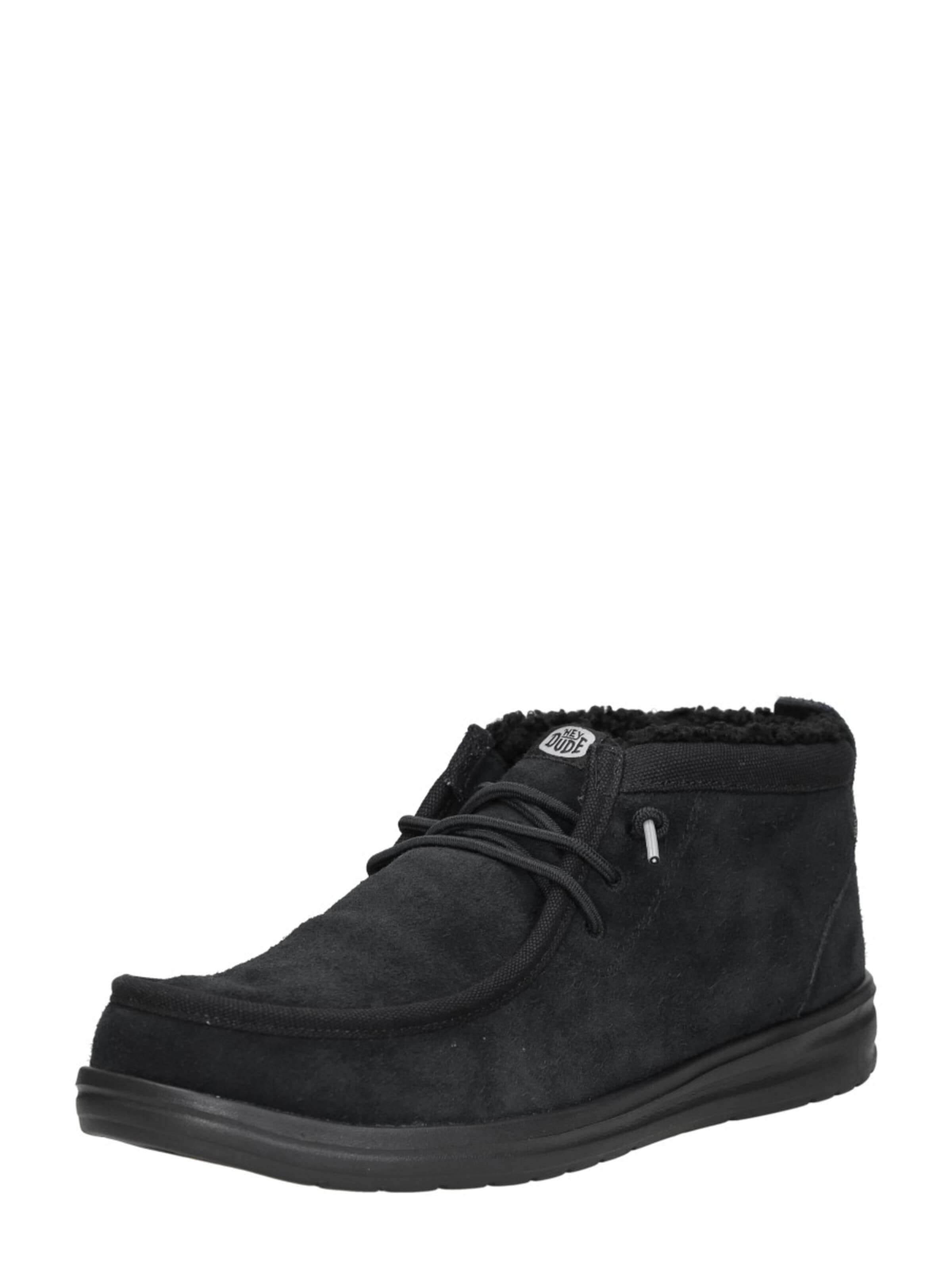 HEY DUDE Lace-up boot 'Wally Mid' in Black