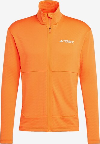 ADIDAS TERREX Athletic Fleece Jacket in Orange: front