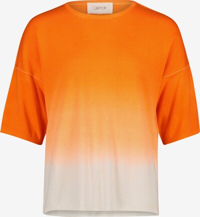 Cartoon Pullover in hellorange / weiß, Produktansicht