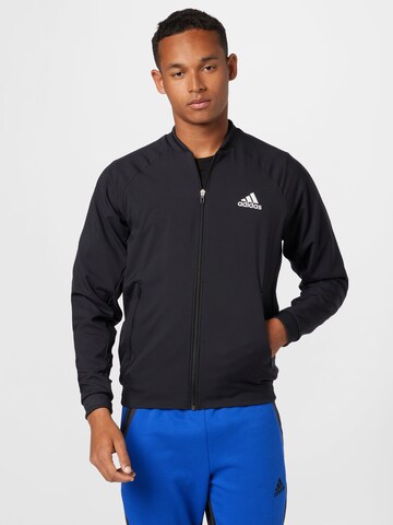 ADIDAS SPORTSWEARSportska jakna 'Stretch-' - crna boja: prednji dio