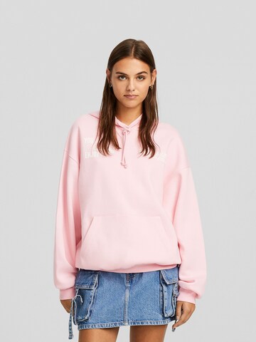 Sweat-shirt Bershka en rose : devant
