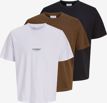 JACK & JONES Póló 'JJESOHO' - barna: elől