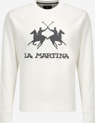 La Martina - Sudadera en blanco: frente