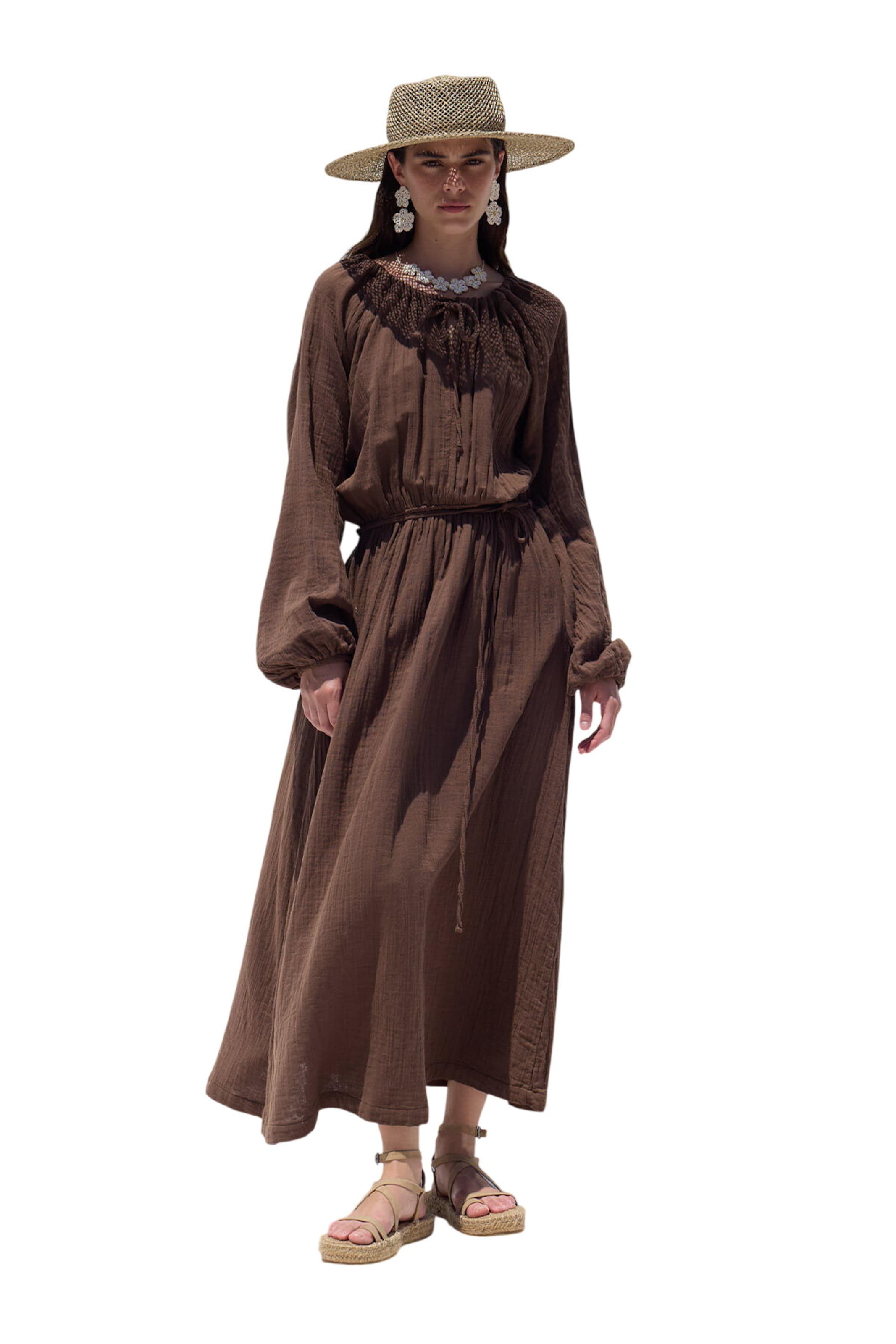 MANUKA Dress in Brown: front