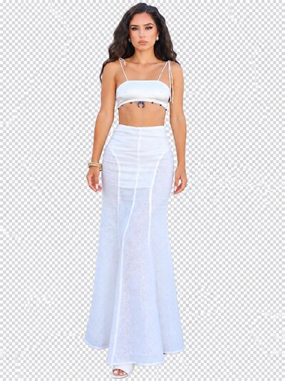 UVIA Seelik 'Cactus the Brand, Fusta maxi cu slit frontal, Negru, XS' 34 suuruses valge, Tootevaade