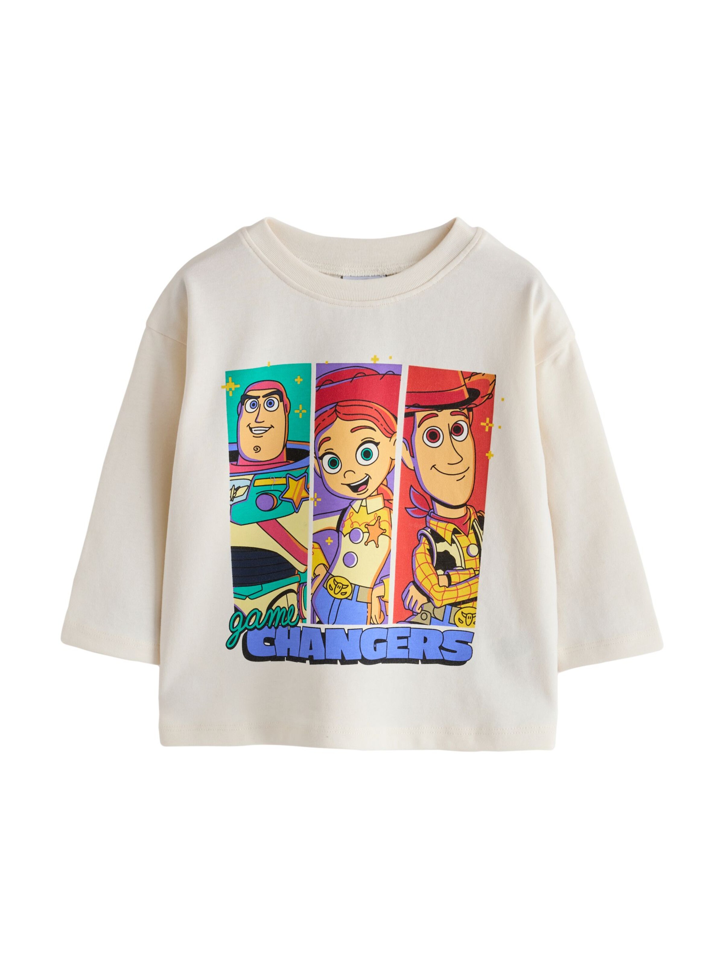 T-Shirt 'Toy Story Woody Jessie Buzz Lightyear' Next en beige : devant