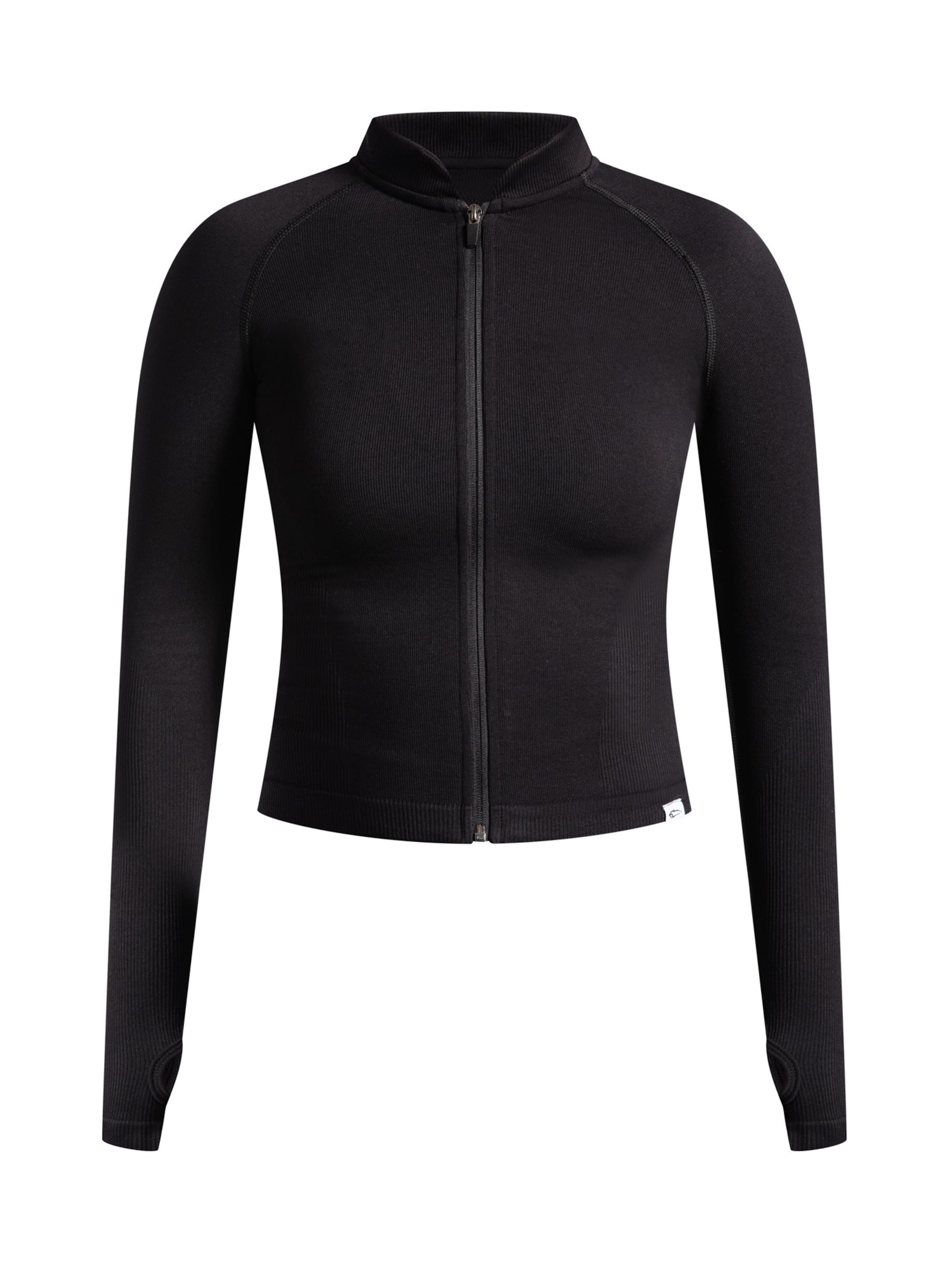 Smilodox Trainingsjacke Revia Full Zip in Schwarz: Vorderseite