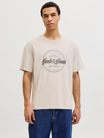 JACK & JONES T-shirt 'JJEDOVER' i beige