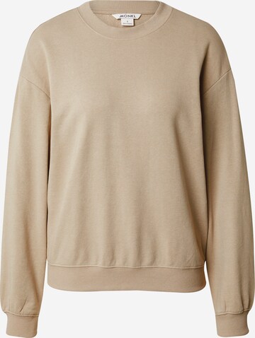 Sweat-shirt Monki en beige : devant