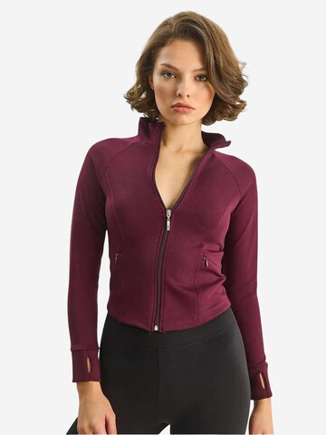 Giacca di felpa di Bianco Lucci in lilla: frontale