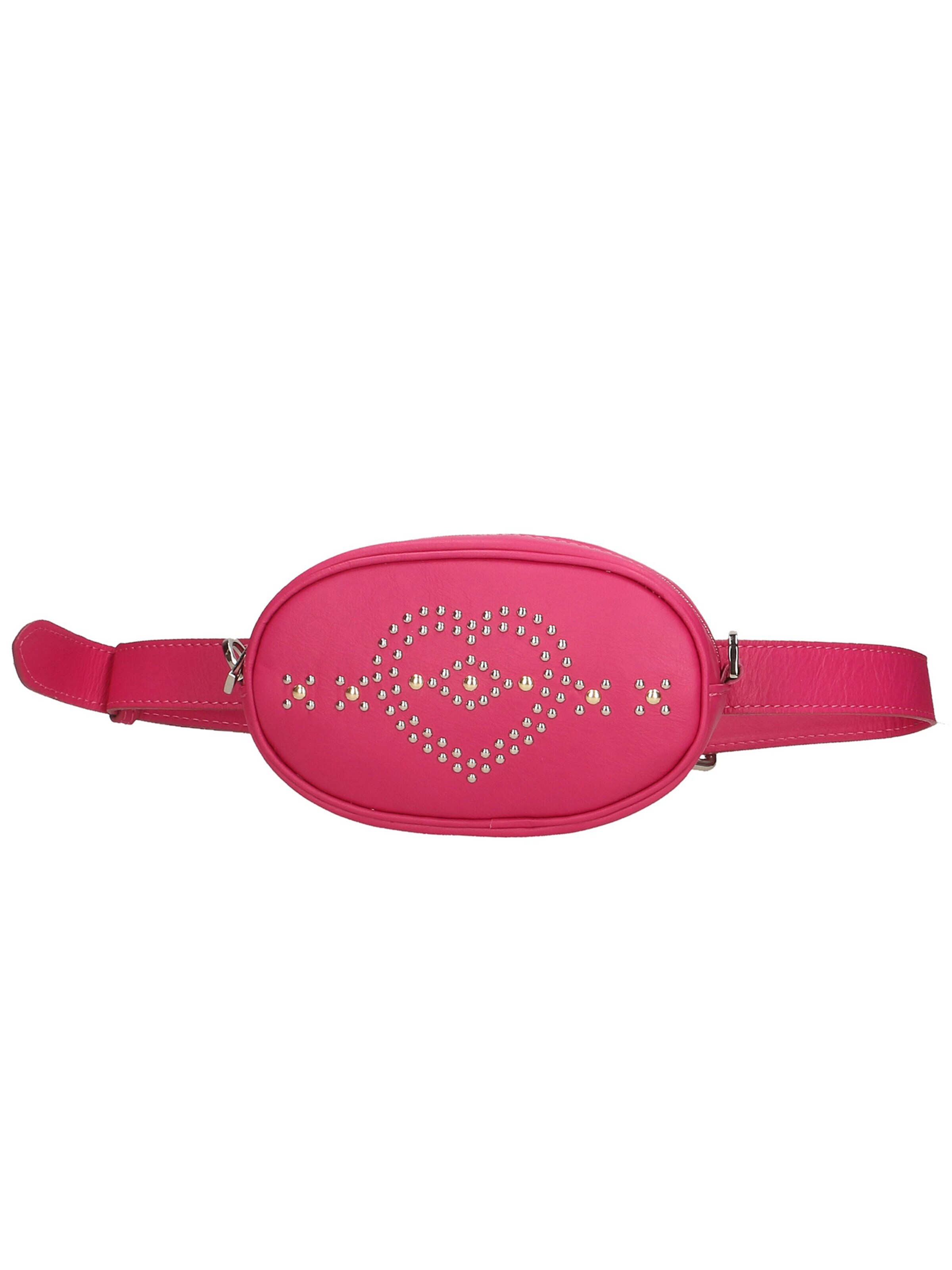 Marsupio 'Marsupio donna pelle sauvage con borchie cuore Made in Italy' di Gave Lux in rosa: frontale