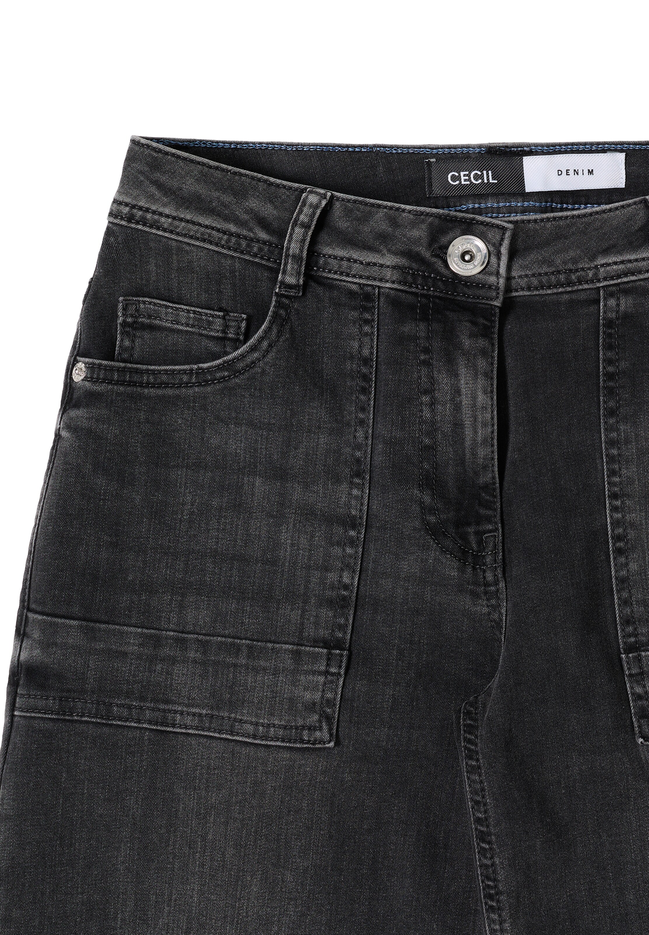 CECIL Loosefit Jeans in Schwarz