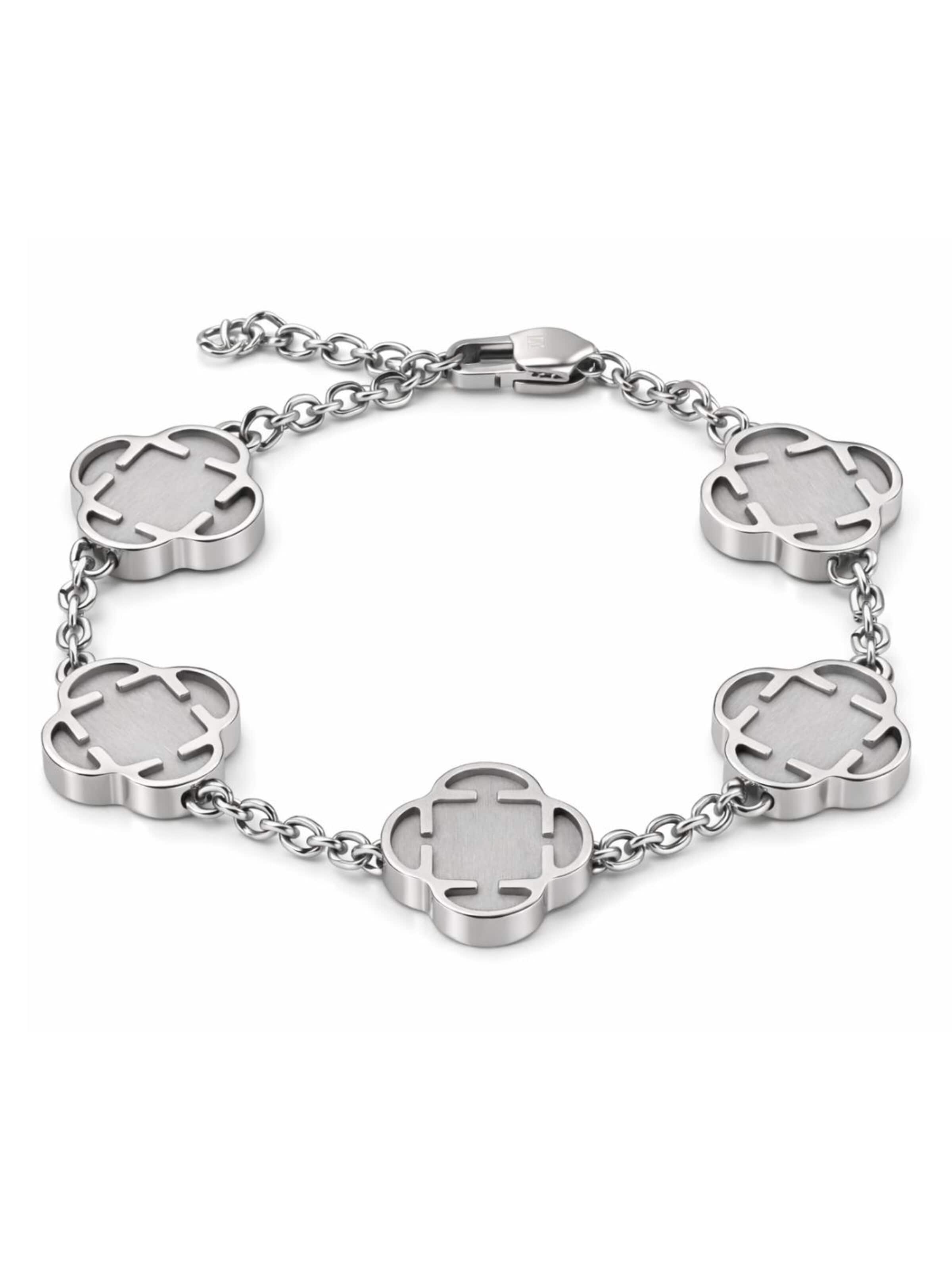 Eternal Bracelet 'Raw Clover' in Silver: front