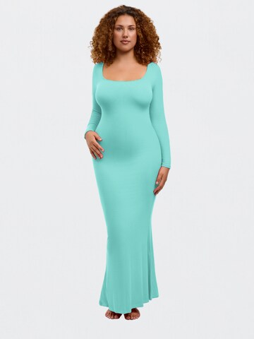 cfab (formerly creamy fabrics) Kleid 'Ribbed Long Sleeve Maxikleid'‌ in Grün