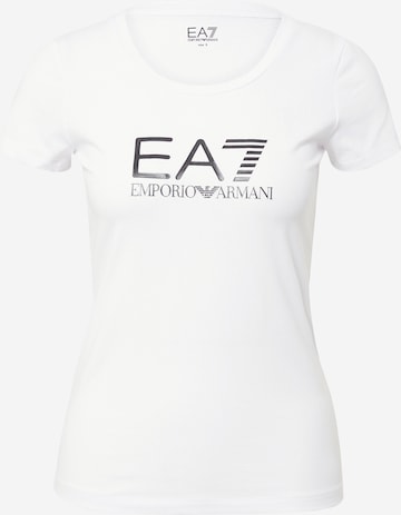 Maglietta di EA7 Emporio Armani in bianco: frontale