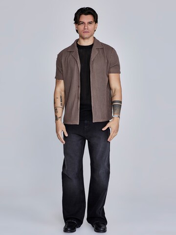SikSilk Regular fit Overhemd in Bruin