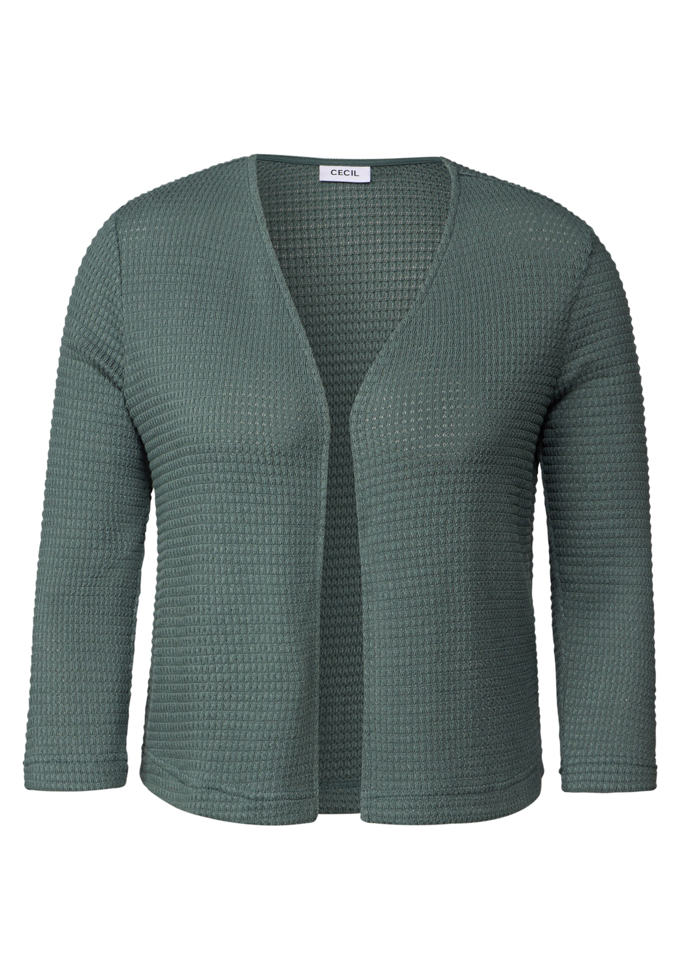 CECIL Strickjacke 'Ajour' in Grün: Vorderseite
