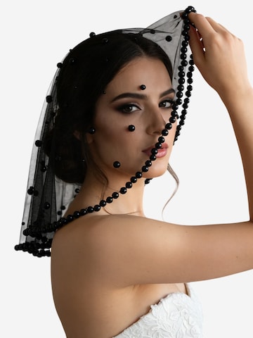 Magicshe Hair Jewelry 'kurzer Gesichtsschleier Braut mit Perlen' in Black