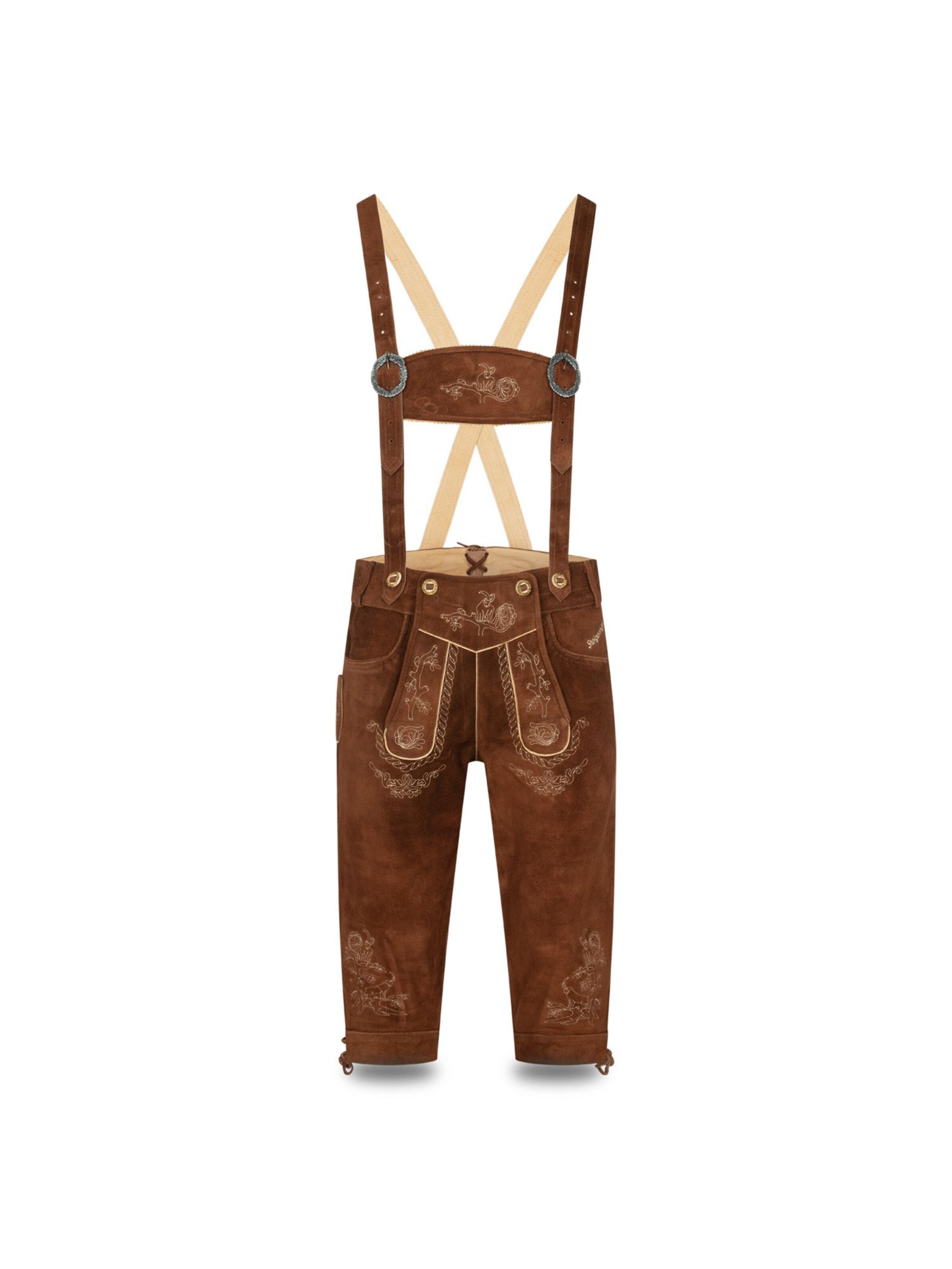 Steigenhöfer Regular Traditional Pants 'Steigenhöfer Lederhose Alexander' in Brown: front