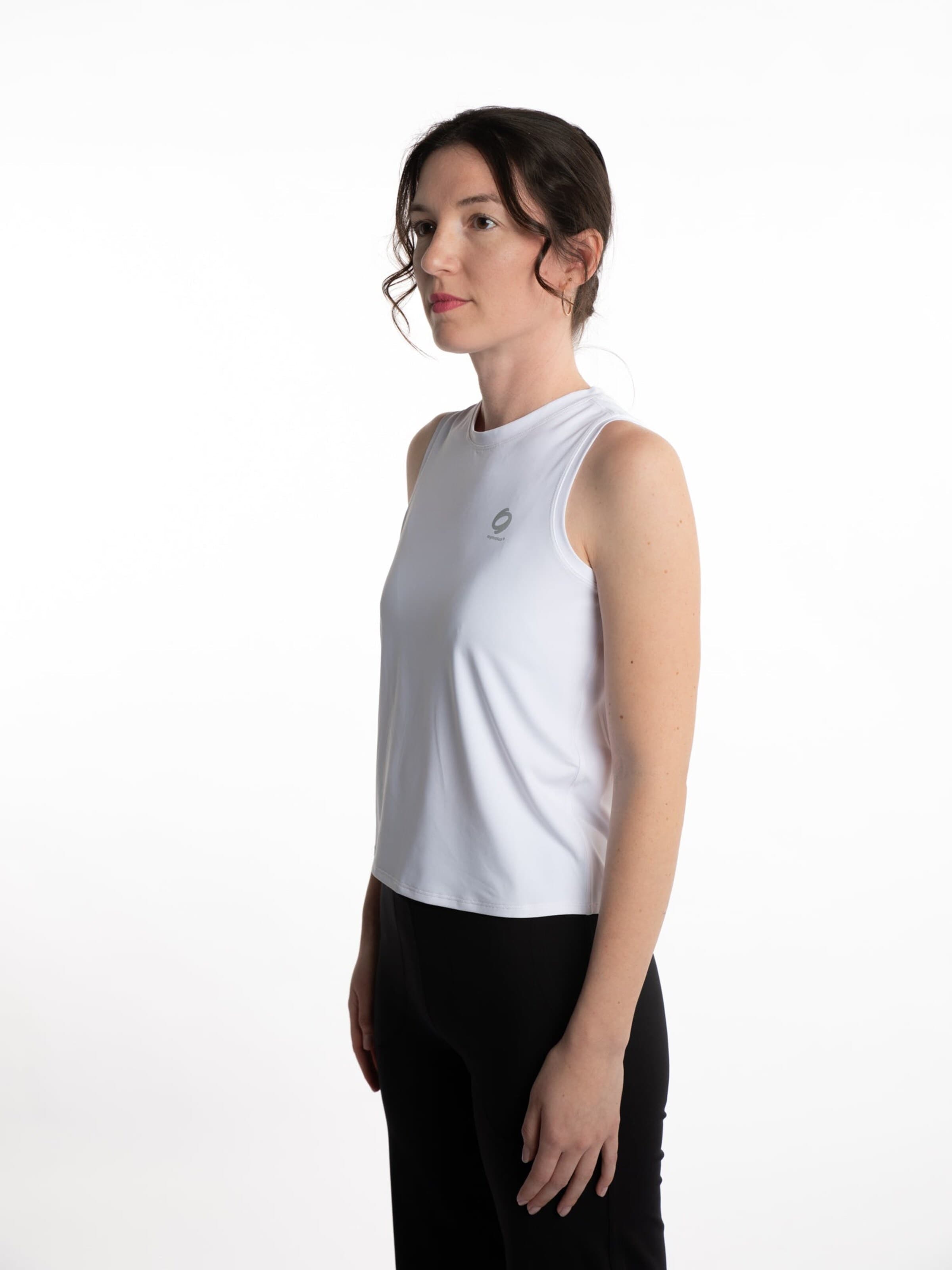 mymotus Sportovní top 'mymotu®, ladies top with details, YW11' – bílá