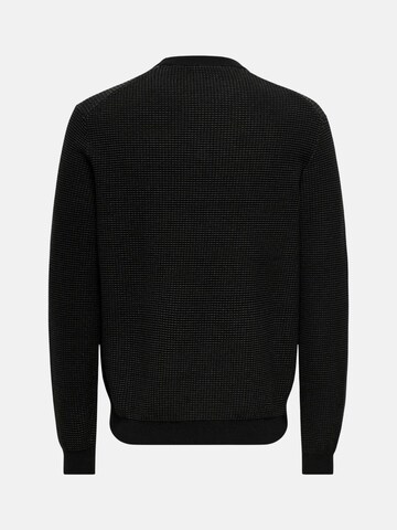 Pull-over 'ONLY & SONS ONSDAVE REG LS CREW NECK KNIT NOOS MAGLIONCINO' Only & Sons en noir