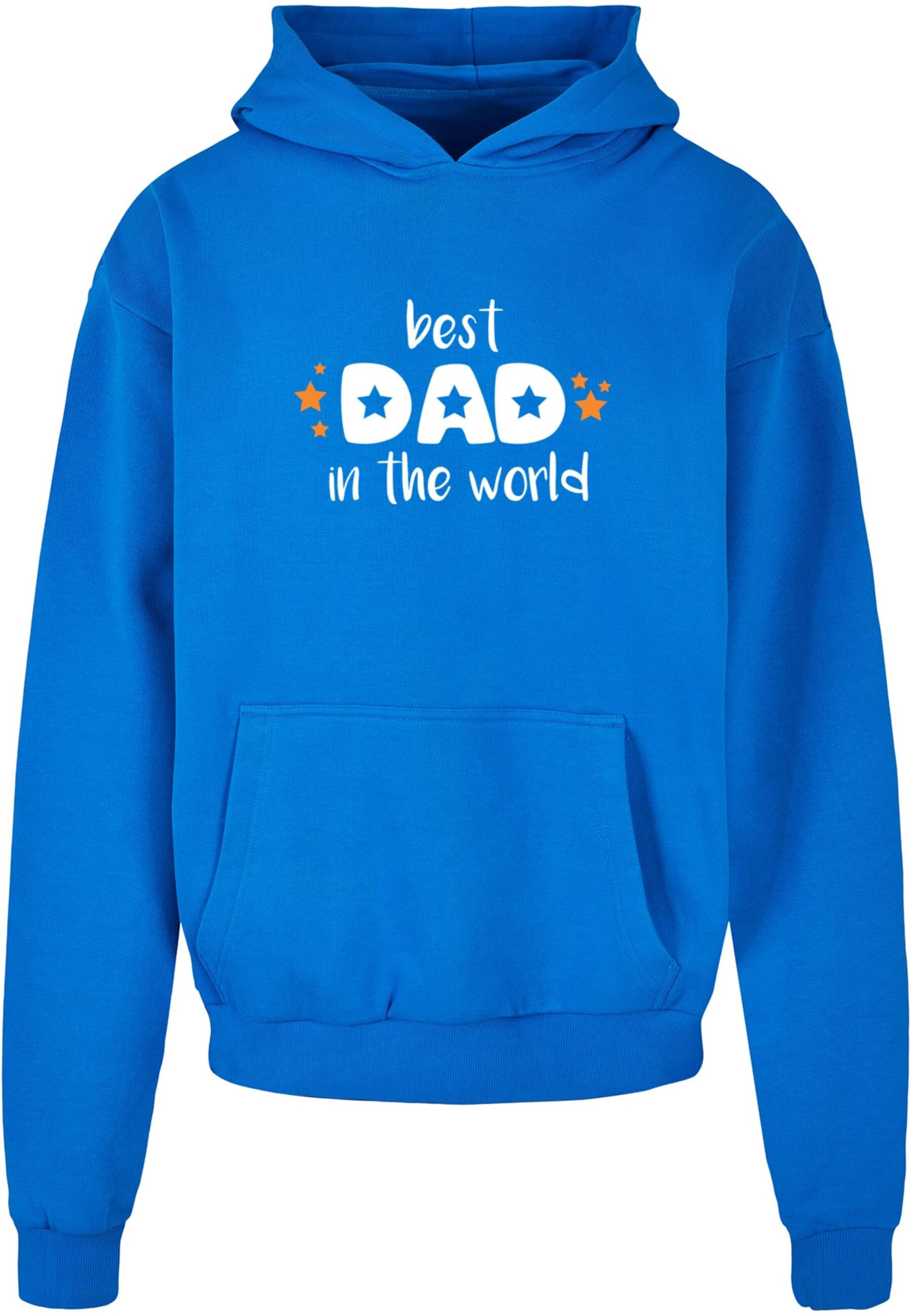Sweat-shirt 'Fathers Day - Best Dad In The World' Merchcode en bleu : devant