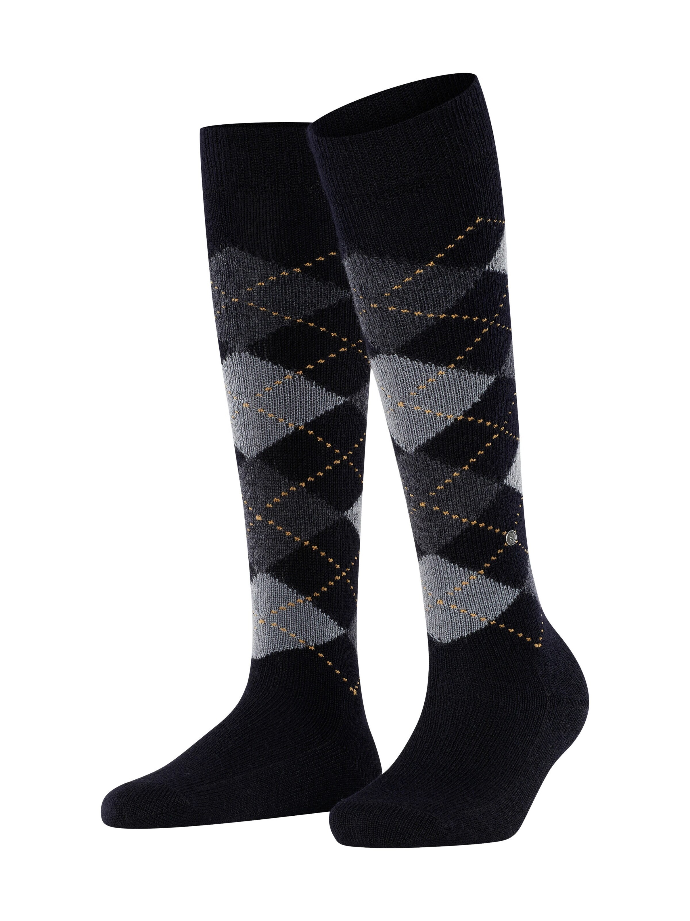 BURLINGTON Over the Knee Socks 'Whitby' in Black: front