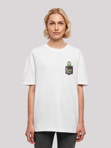 T-shirt 'Rick und Morty Pickle Rick' F4NT4STIC en blanc : devant